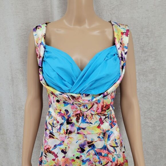 Lindy Bop Ophelia Kaleidoscope Dress 50s Inspired Rockabilly Whimsical Pin-Up - Picture 3 of 13